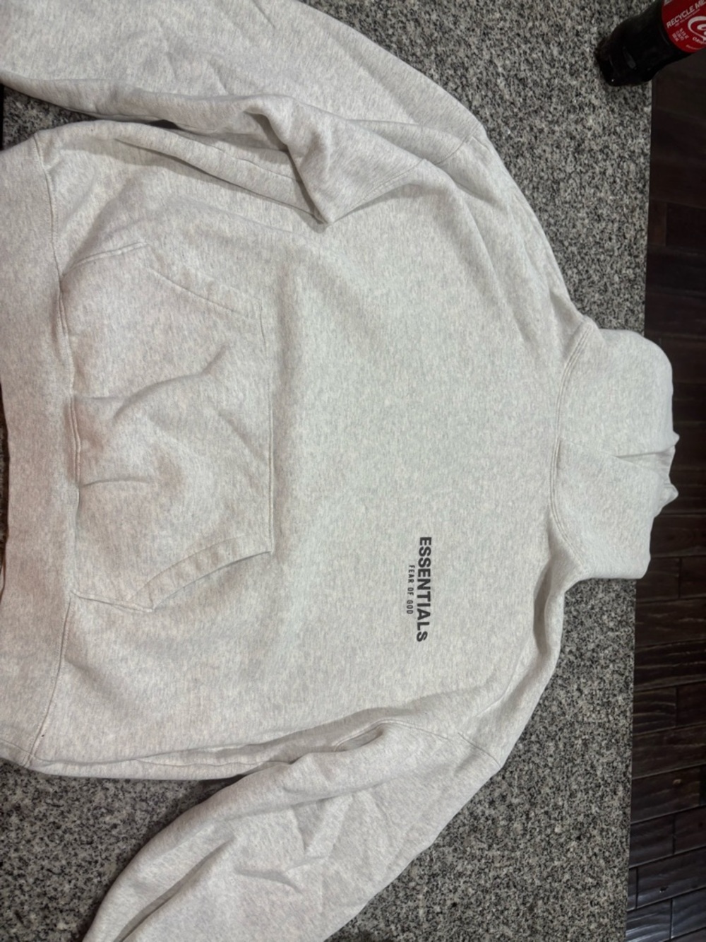Essentials Heather Light Gray Pullover Hoodie